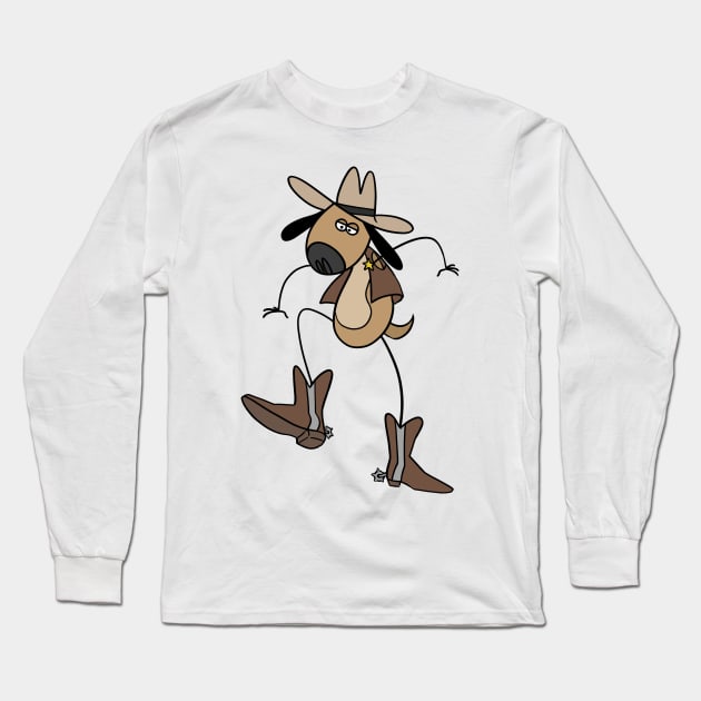 Cowboy Dog Long Sleeve T-Shirt by soggydearest